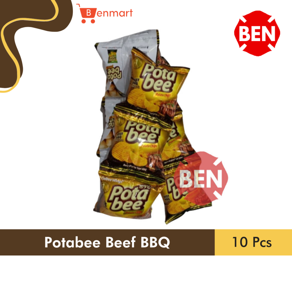 

Potabee Beef BBQ 1 Renceng 10 Sachet Pcs - Daging Sapi Potato Chips