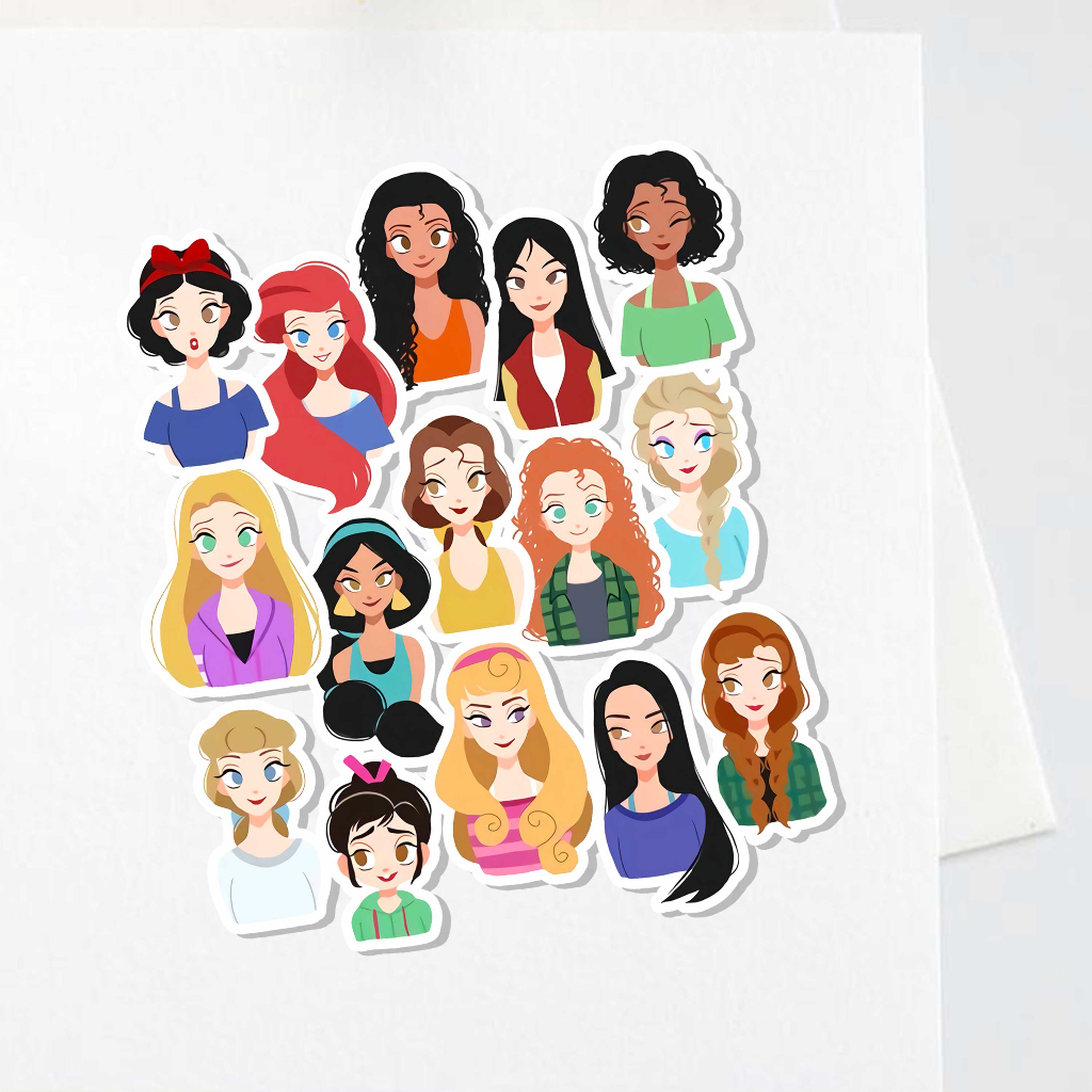 

Sticker Princess Disney Aesthetic Stiker Waterproof (15pcs)
