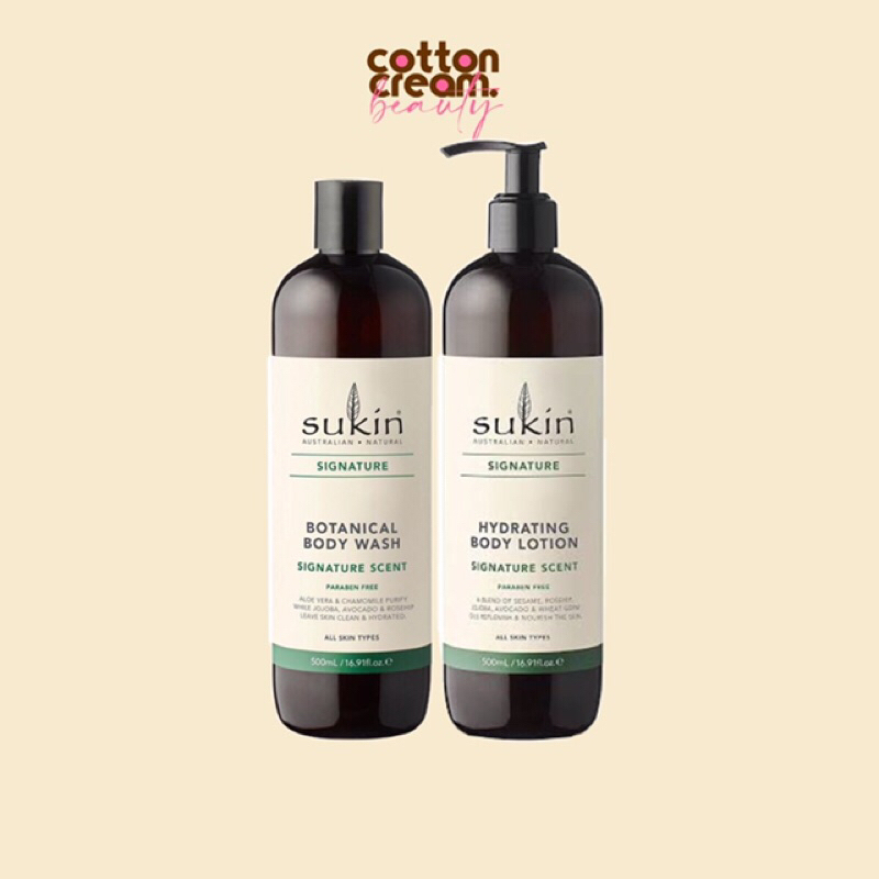 Sukin Signature Botanical Body Wash & Hydrating Body Lotion 500 ml