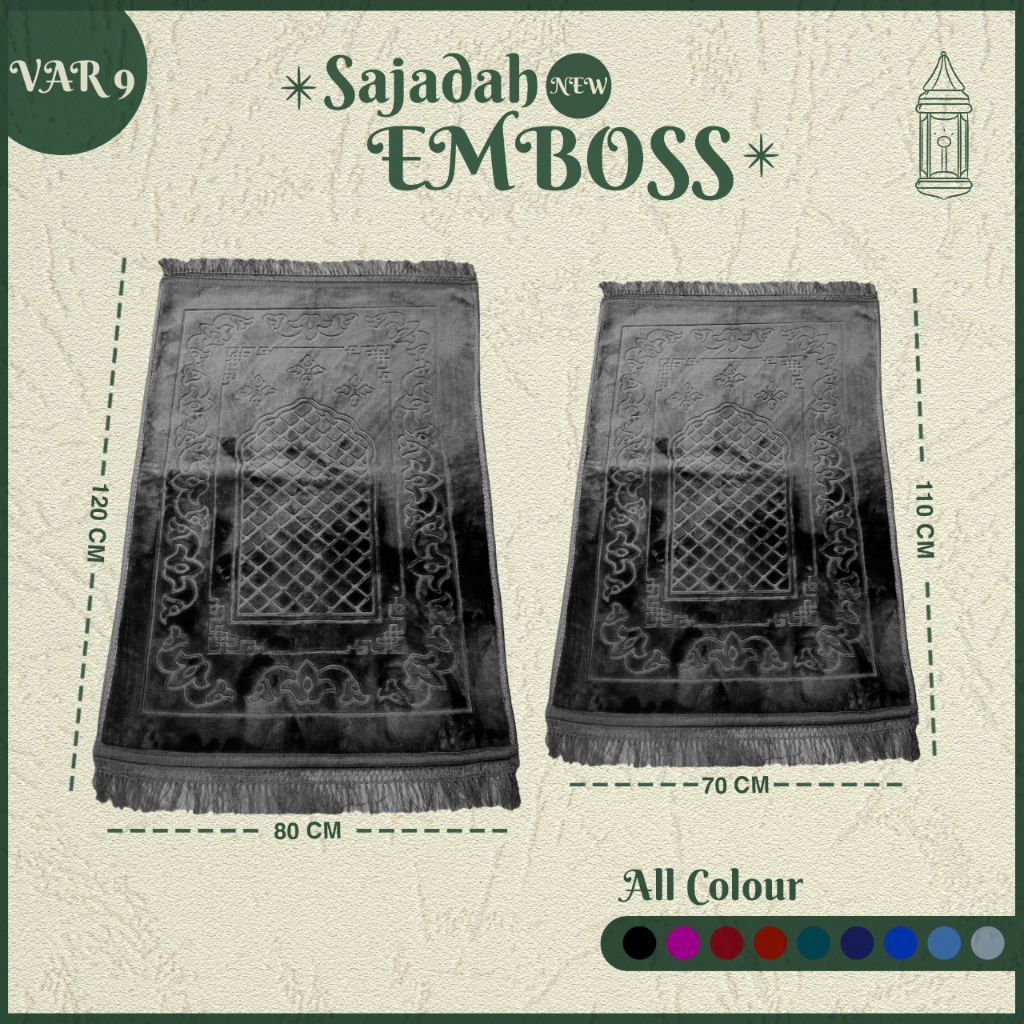 Sajadah Turkey Emboss Polos NEW Tebal Premium + Rumbai 70x110 CM Sejadah Turki