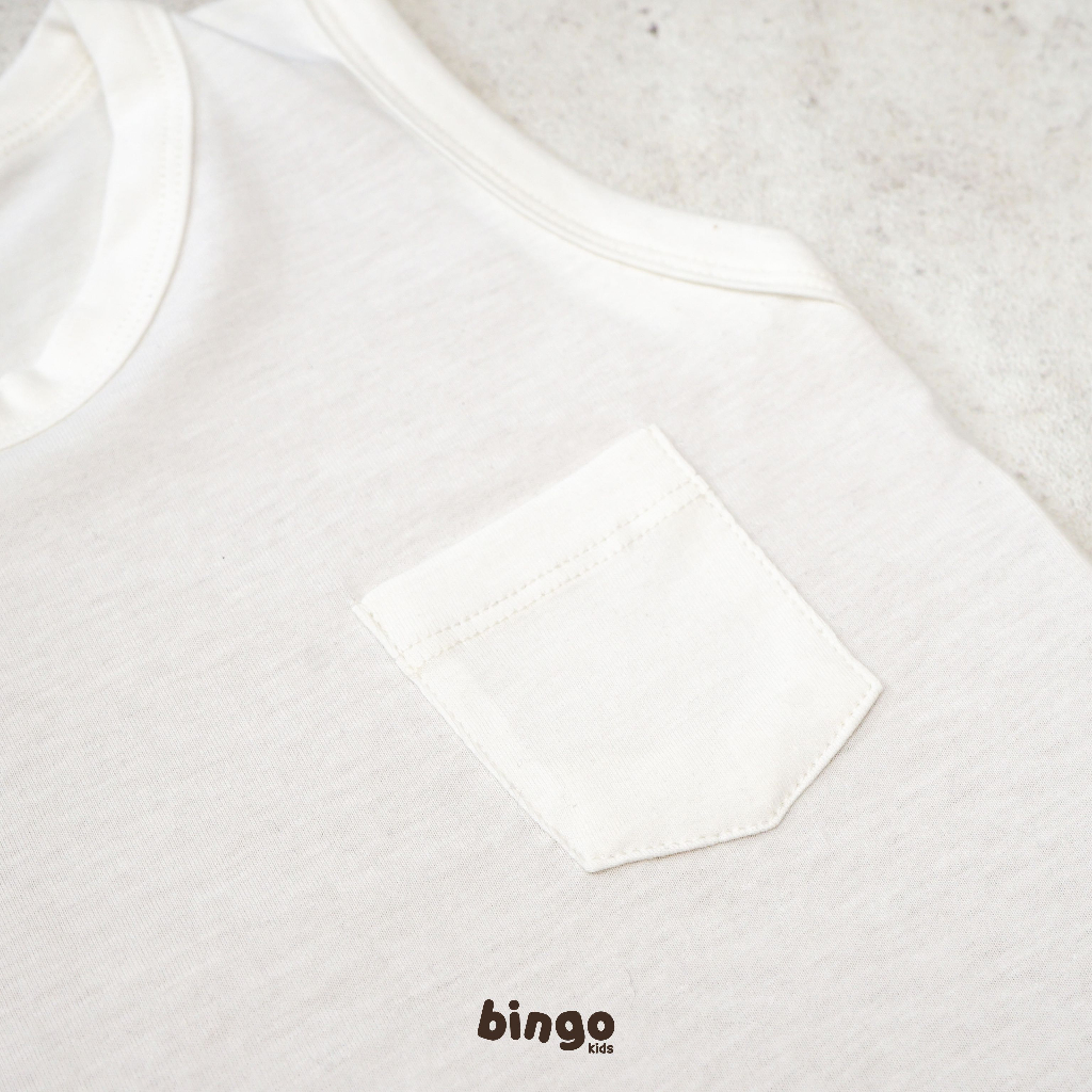 BINGOKIDS | POCKET SLEEVELESS / Kaos Kutung Polos / Singlet Anak Balita 1-5 Tahun Polos Anak Laki Perempuan Unisex Bahan Katun Cotton Premium Monokrom Monochrome Hitam Black Putih White Navy Abu Grey