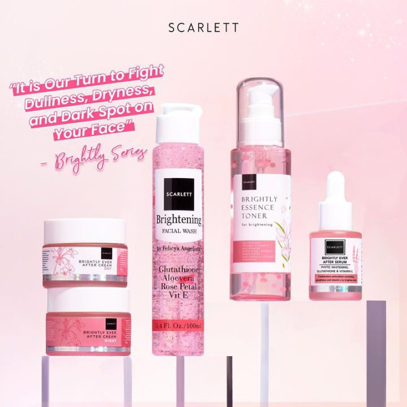 Scarlett Whitening Paket komplit Brightly & Acne 5 in 1