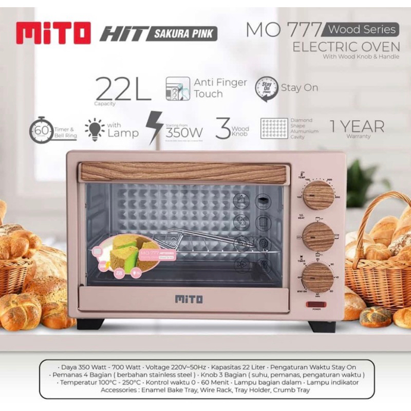 [ MITO ] Oven MITO MO-777 Electric Oven Listrik Low Watt ( 22 Liter - 350 Watt)