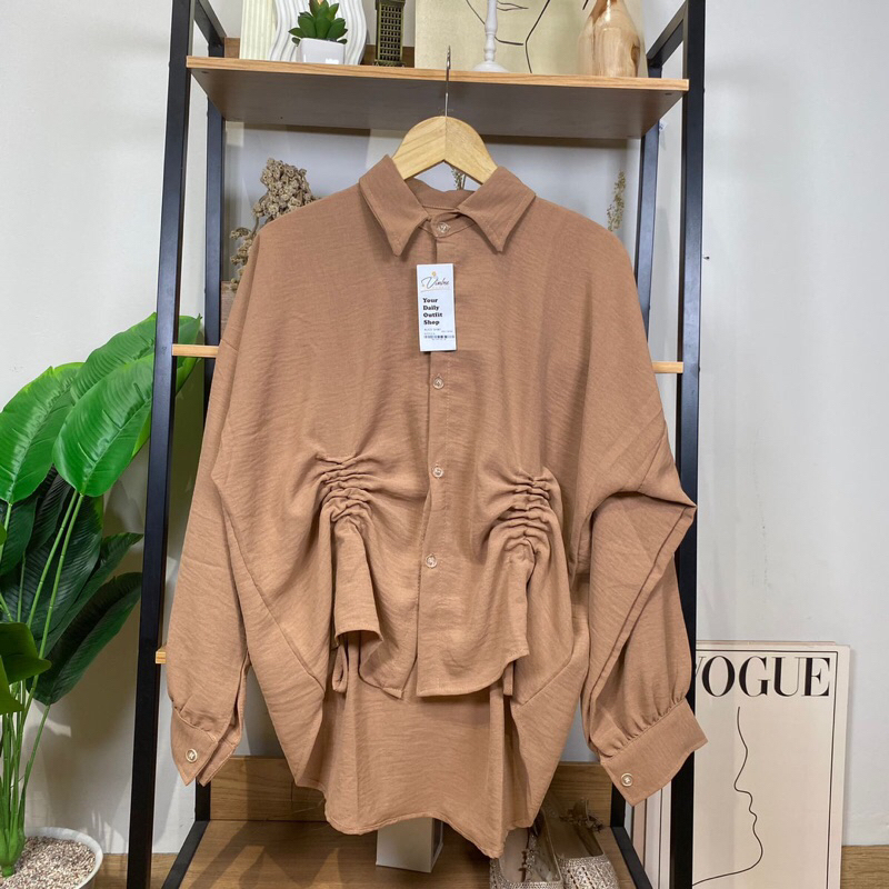 Alice Shirt Crinkle Airflow Terbaru Kemeja Serut Crinkle