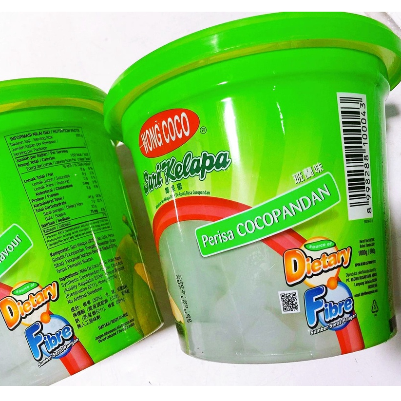 

Nata De Coco WONG COCO Rasa CocoPandan - Kemasan 1 kg