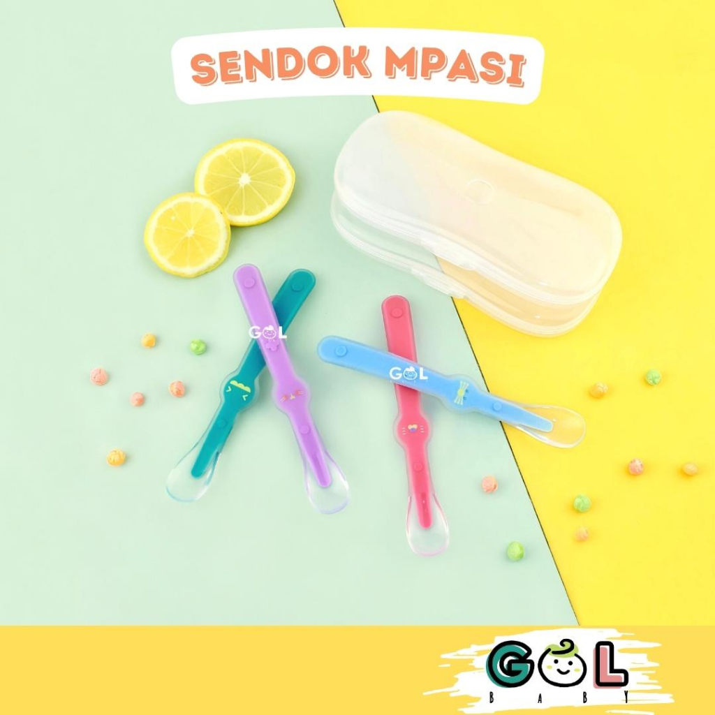 GOL Baby Sendok Makan Bayi Silikon lembut spoon mpasi baby sendok asi  (untuk belajar makan)