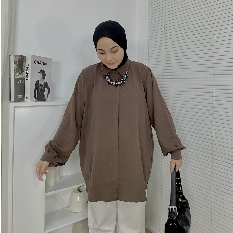 Lizzy Shirt Atasan Wanita Kekinian - Blouse Kemeja Wanita By Mahyra