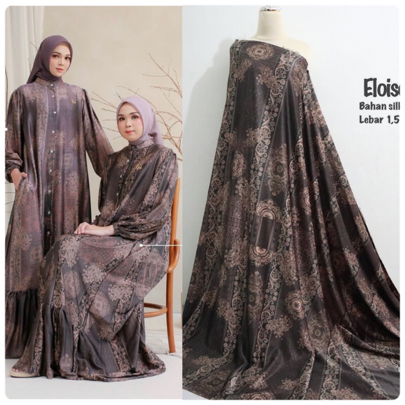 Kain silk motif ELOISE | referensi DYN | kain batik mordern | motif batik keluarga