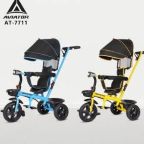 Sepeda anak roda 3 Aviator 7711 Musik + Dorongan + kursi putar Trike