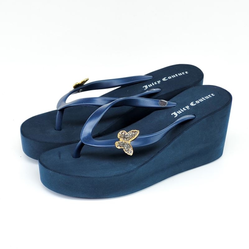 Juicy Couture Kupu-Kupu Butterfly Sandal Wedges Wanita Hak Platform Jepit HD673