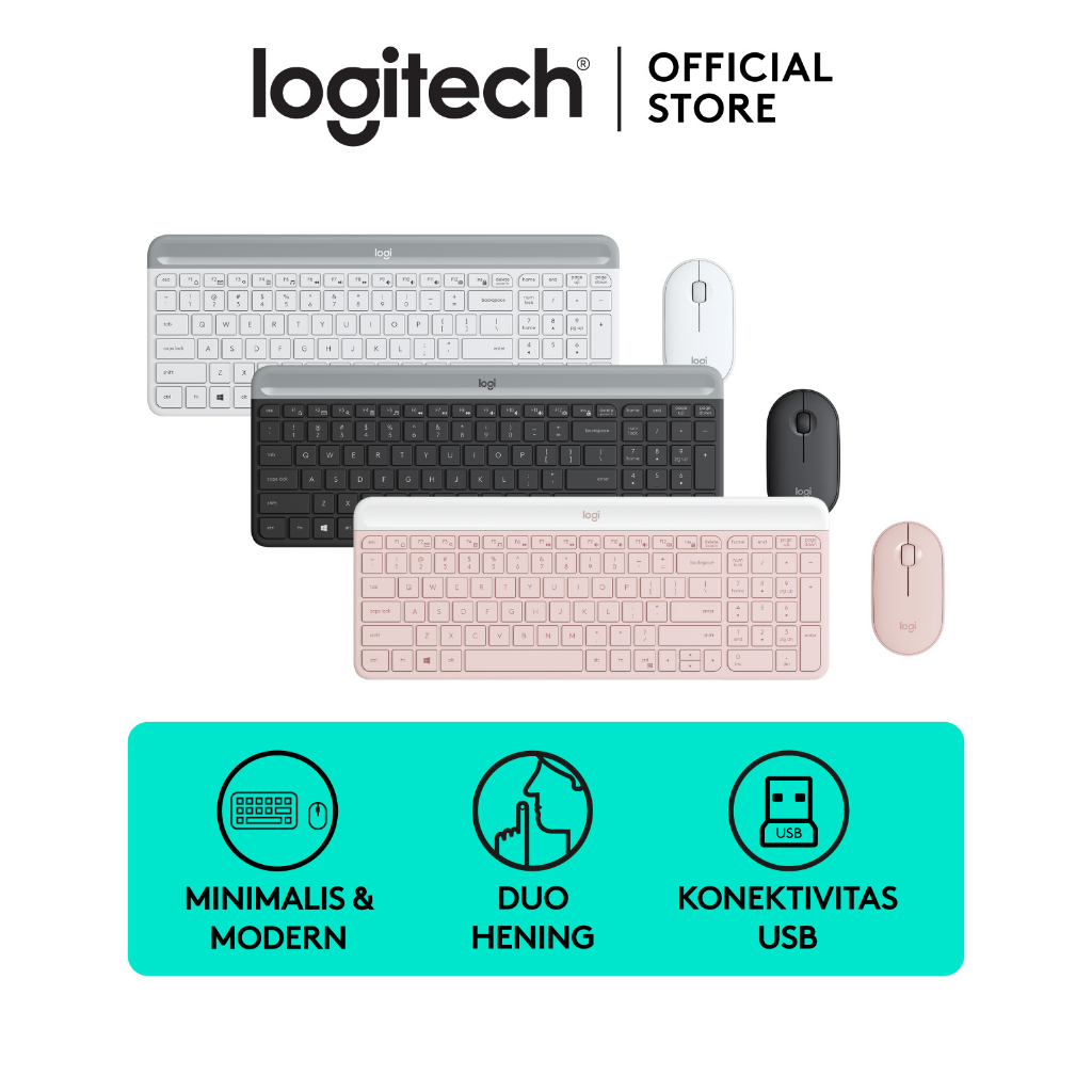 Jual Logitech Mk470 Slim Wireless Combo Keyboard And Mouse Shopee Indonesia 3086