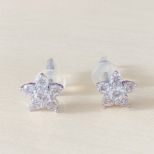 Anting Wanita Bintang Lima Zirconia Silver