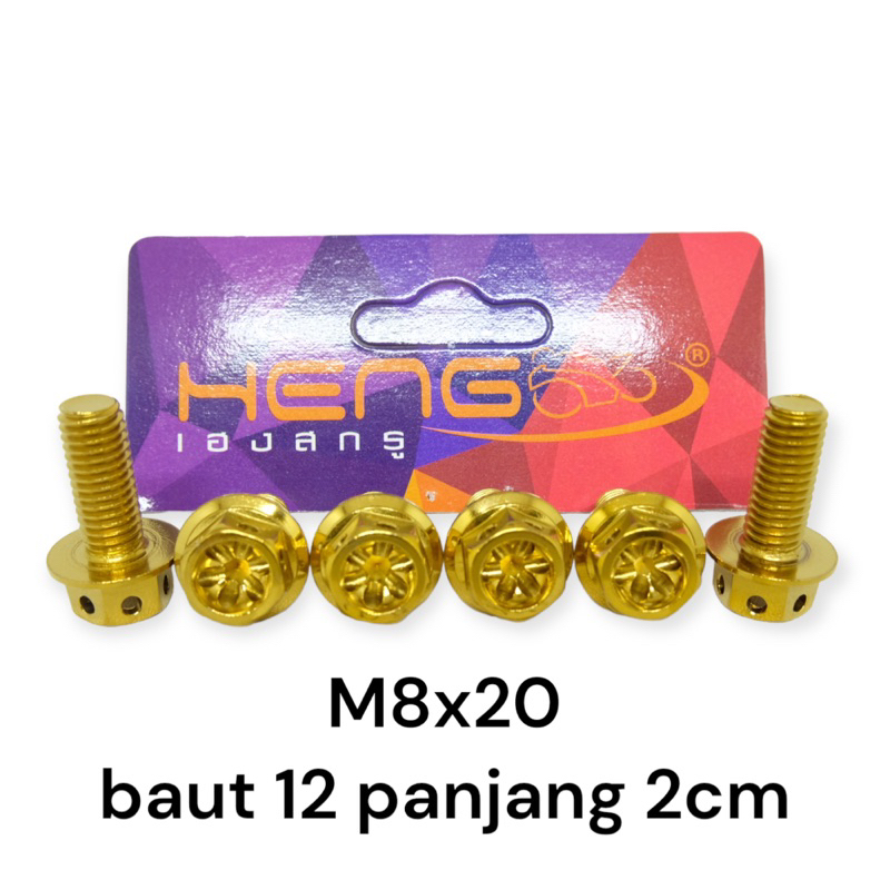 baut probolt flower gold blue burn HENG THAILAND m8x20 8x20 drat 12 panjang 2cm