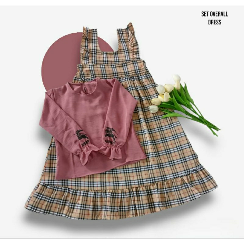 terbaru set overal dres katun ori kombi kringkcel anak 1-12 thn