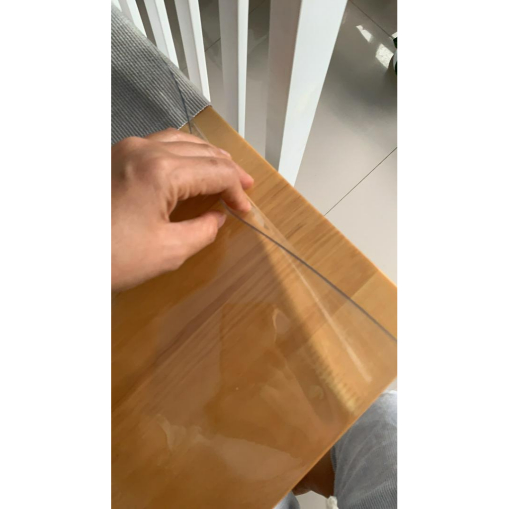 Taplak Mika PVC Transparan Mika Curtain Bening Tebal 2mm Taplak Tirai Mika Plastik Tebal Import Leba