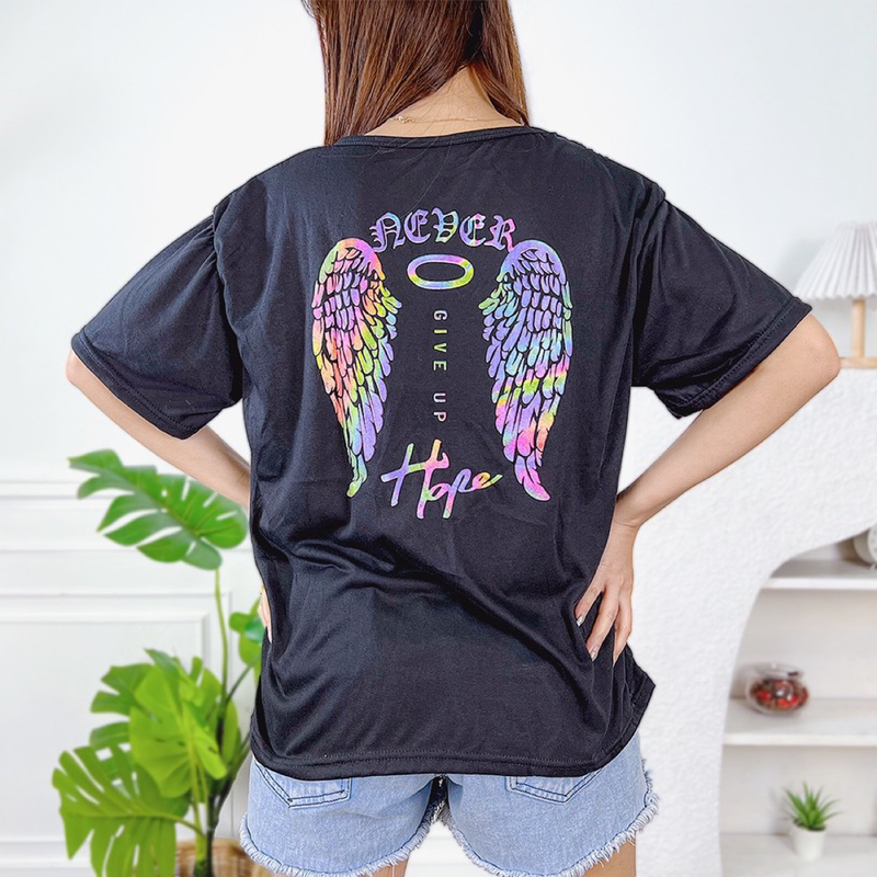 AFI - EC - Kaos Oversize Wanita Never Give Up (LD 106, P 55)