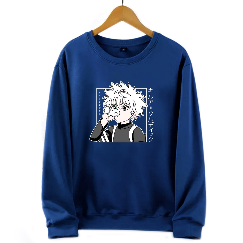 Anime Killua Zoldyck Devil Eye Sweater Crewneck Oblong Wanita Size M-L-XL-XXL Bisa Bayar Ditempat COD