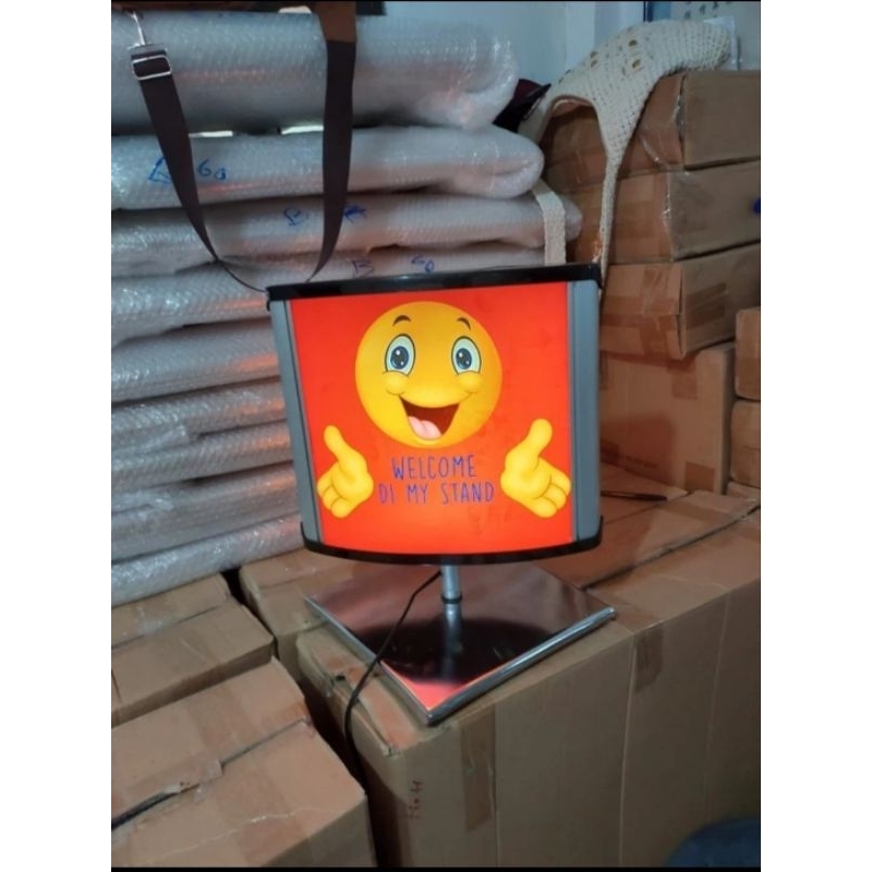 Stand Rotary Led Light Banner Neon Box Mini Banner Standing 35x30