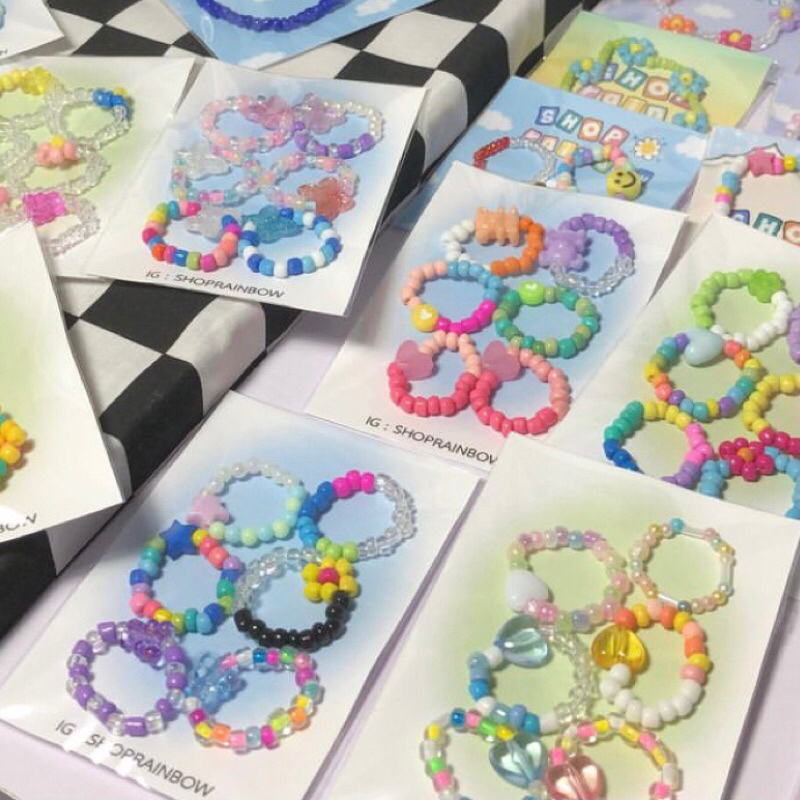 CINCIN MANIK KOREA SET ISI 6  / CINCIN MANIK PAKET MURAH LUCU