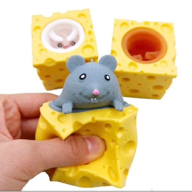 Mainan Squishy Tikus Keju Karet Silikon