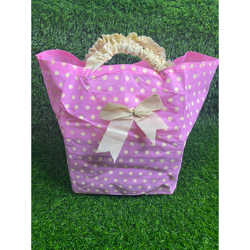 HARGA LUSIN ISI 12 BIJI-TAS HAJATAN RENDA POLKADOT 22x22x30• WARNA NO REQUEST