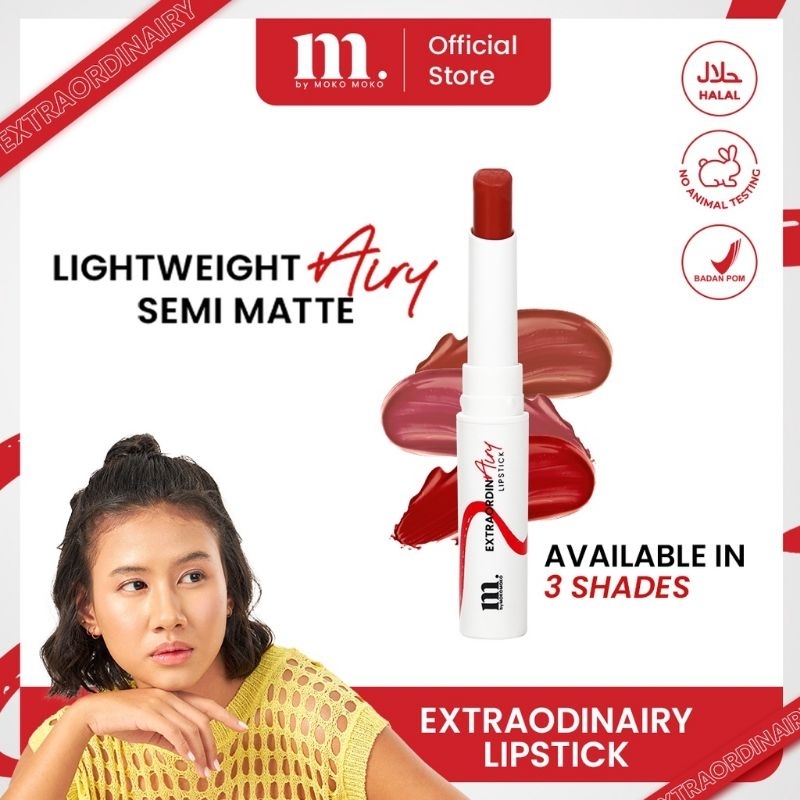 MOKO MOKO ExtraordinAiry Lipstick Ultra Weightless With Moisturizer Formula | Lipstik Plus Pelembab Bibir