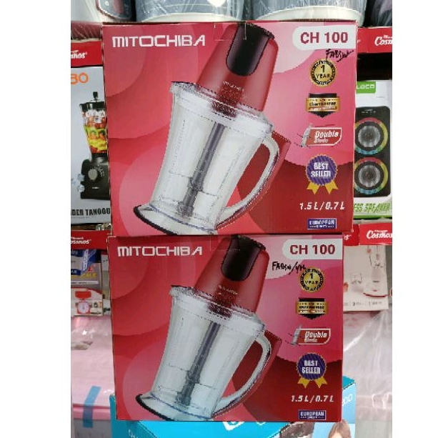 Mitochiba CH-100 Chopper/Blender 1.5L - Merah dan Hitam