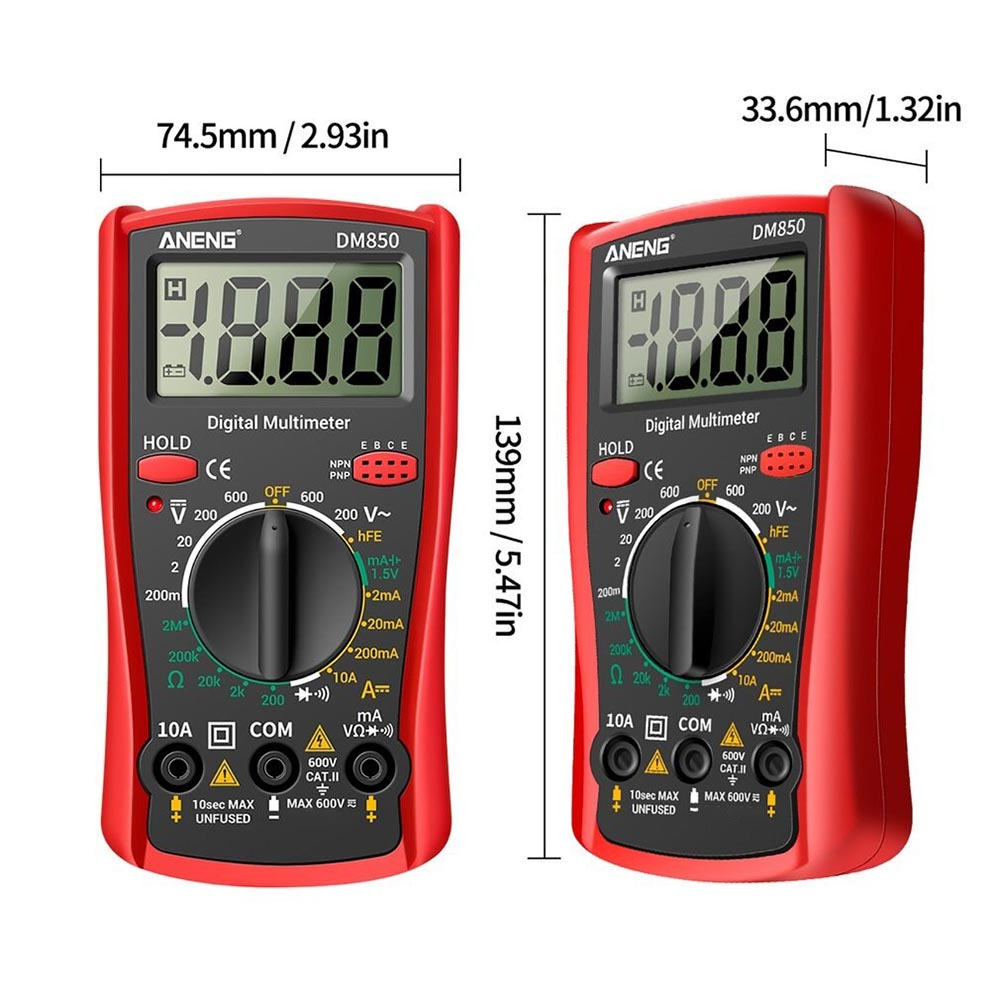 ANENG Digital Multimeter Voltage Tester - DM850 - Red