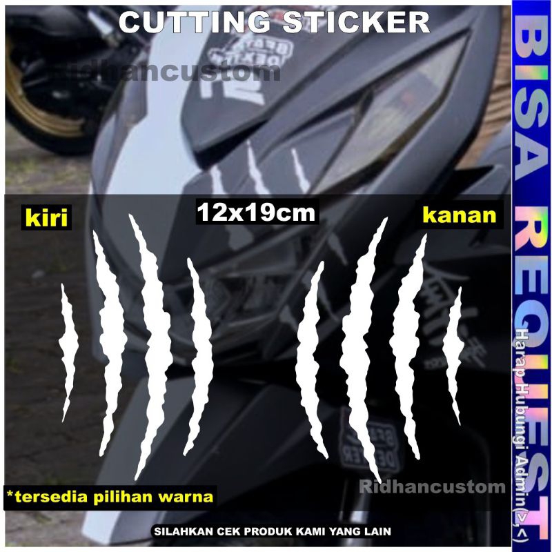 [ CAKAR HARIMAU 12x19cm ] CUTTING STICKER MOTOR CAKAR HARIMAU VIRAL
