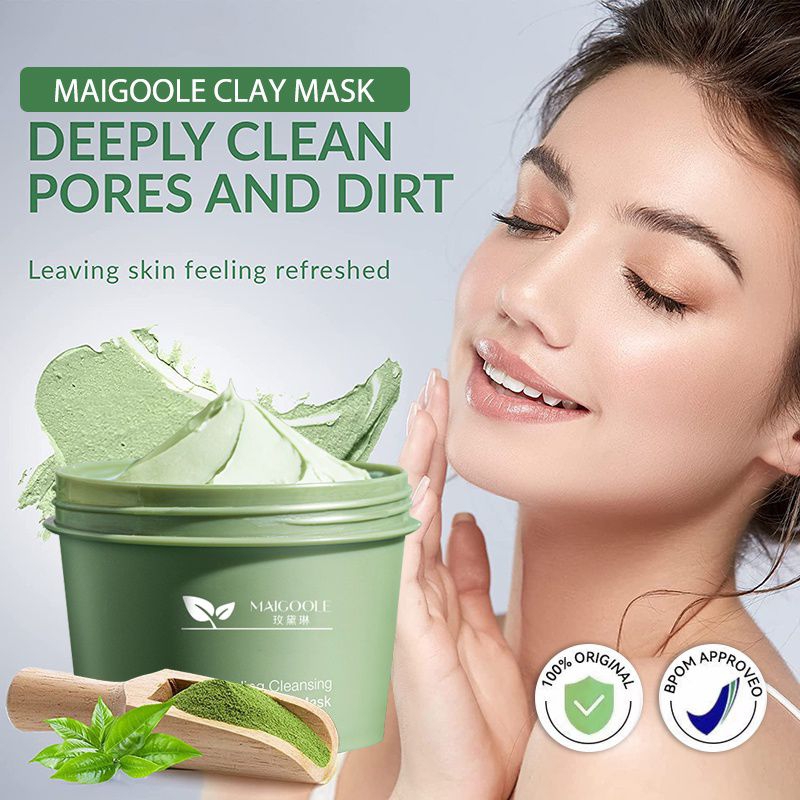 (BPOM) MAIGOOLE Clay Mask / Green Tea Cleansing Clay Mask / Masker Wajah