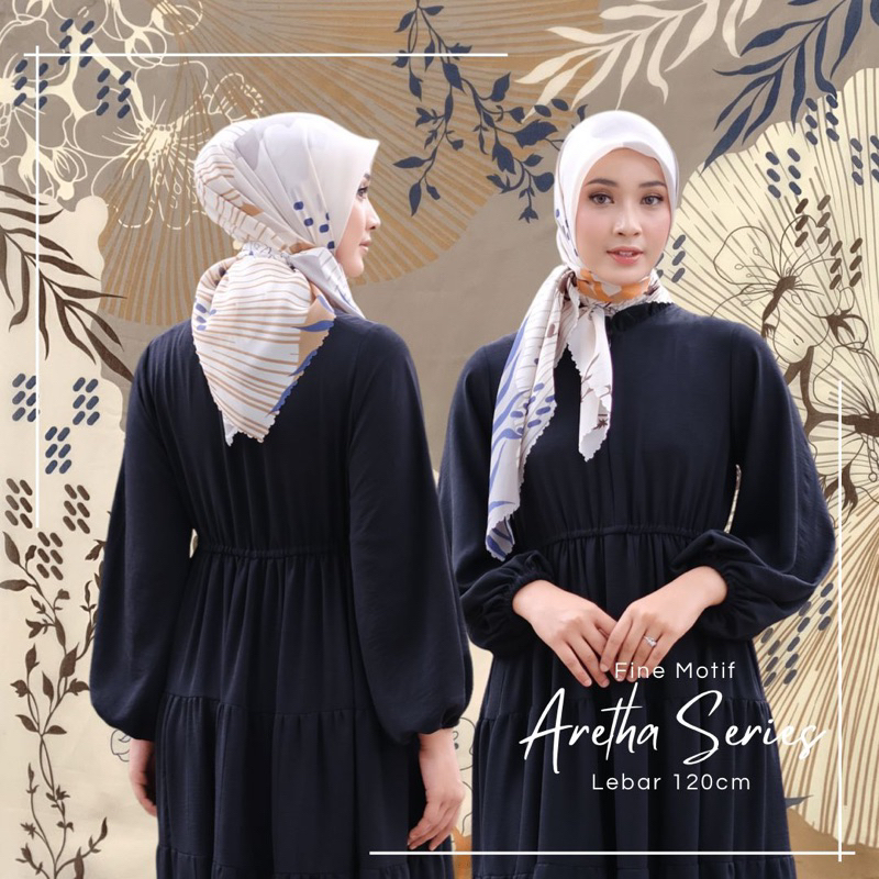 Hijab Poton Premium Lasercut Aretha Series / Jilbab Motif