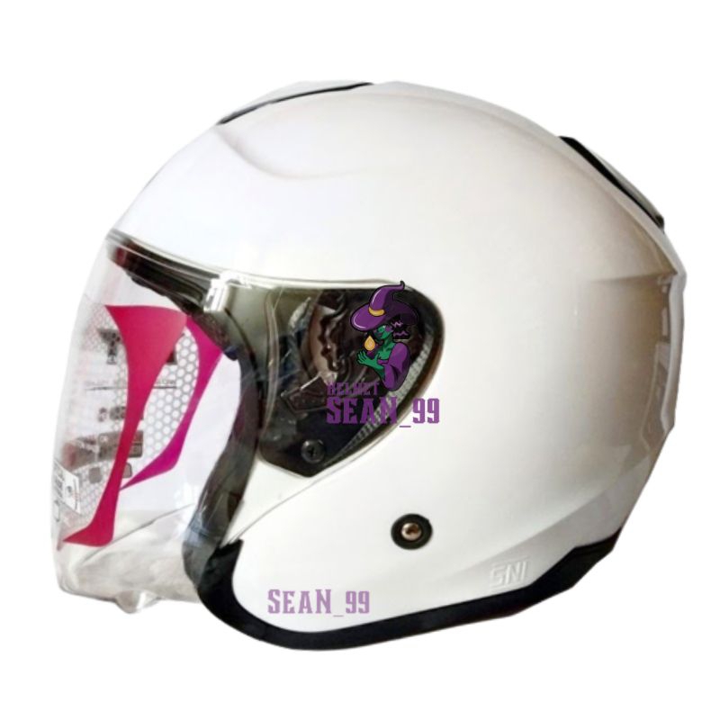 HELM KYT KYOTO R SOLID ALL WARNA HALF FACE DOUBLE VISOR ORIGINAL SNI DOT