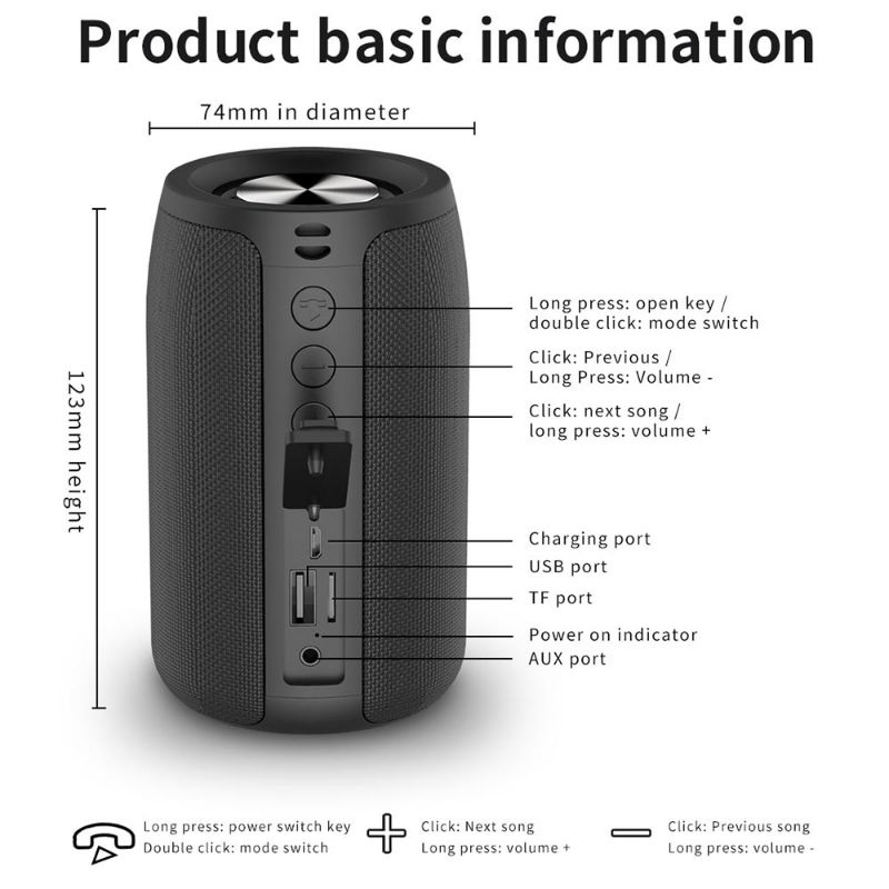 zealot speaker portable bluetooth s32