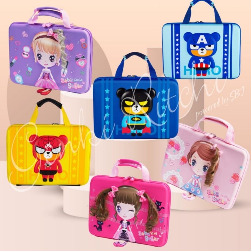 Tas jinjing anak / Tas Les Privat / Tas kursus / Tas sekolah anak motif Princess 3D YOME