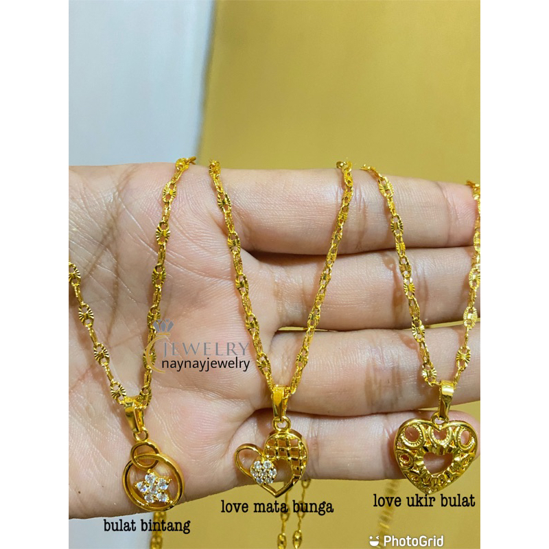 Kalung Koin pecah kopi lapis emas 24k uk 45cm