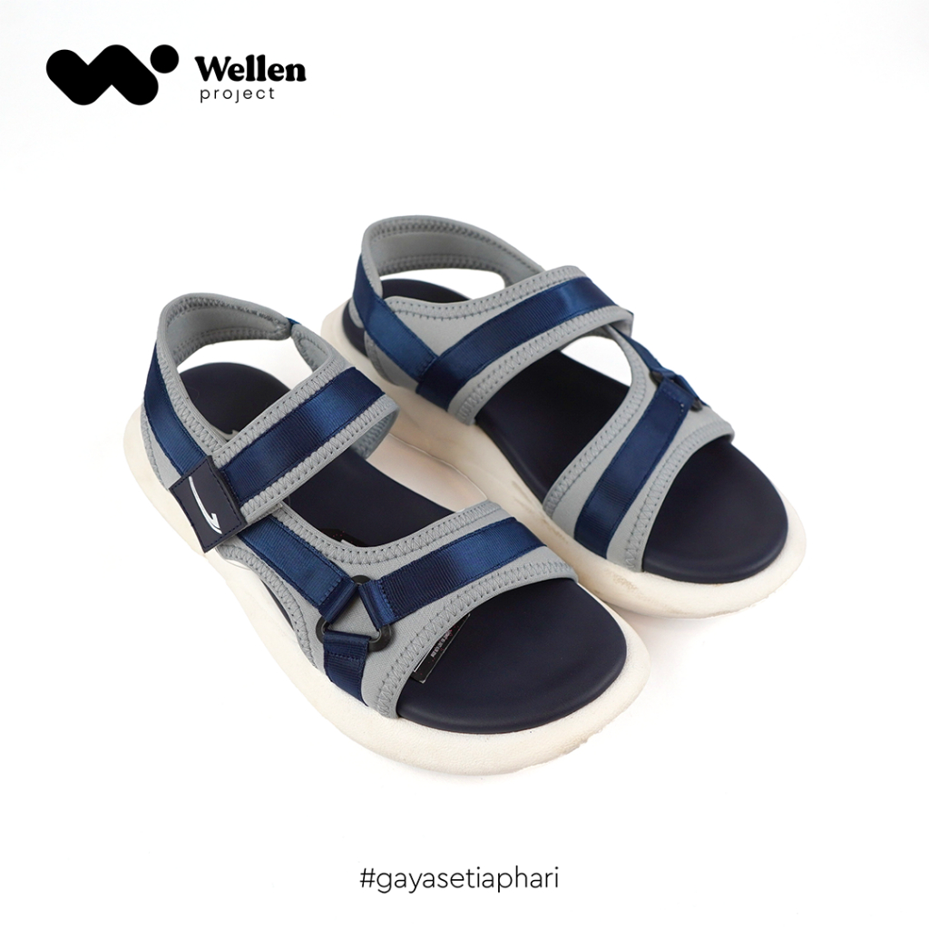 WELLEN PROJECT Sandal Johnson Silly Navy / Sandal Wanita Kasual Biru Dongker