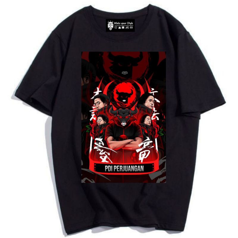 T-shirt DISTRO PDI VERSI COSTOM KEREN II KAOS PRIA DAN WANITA