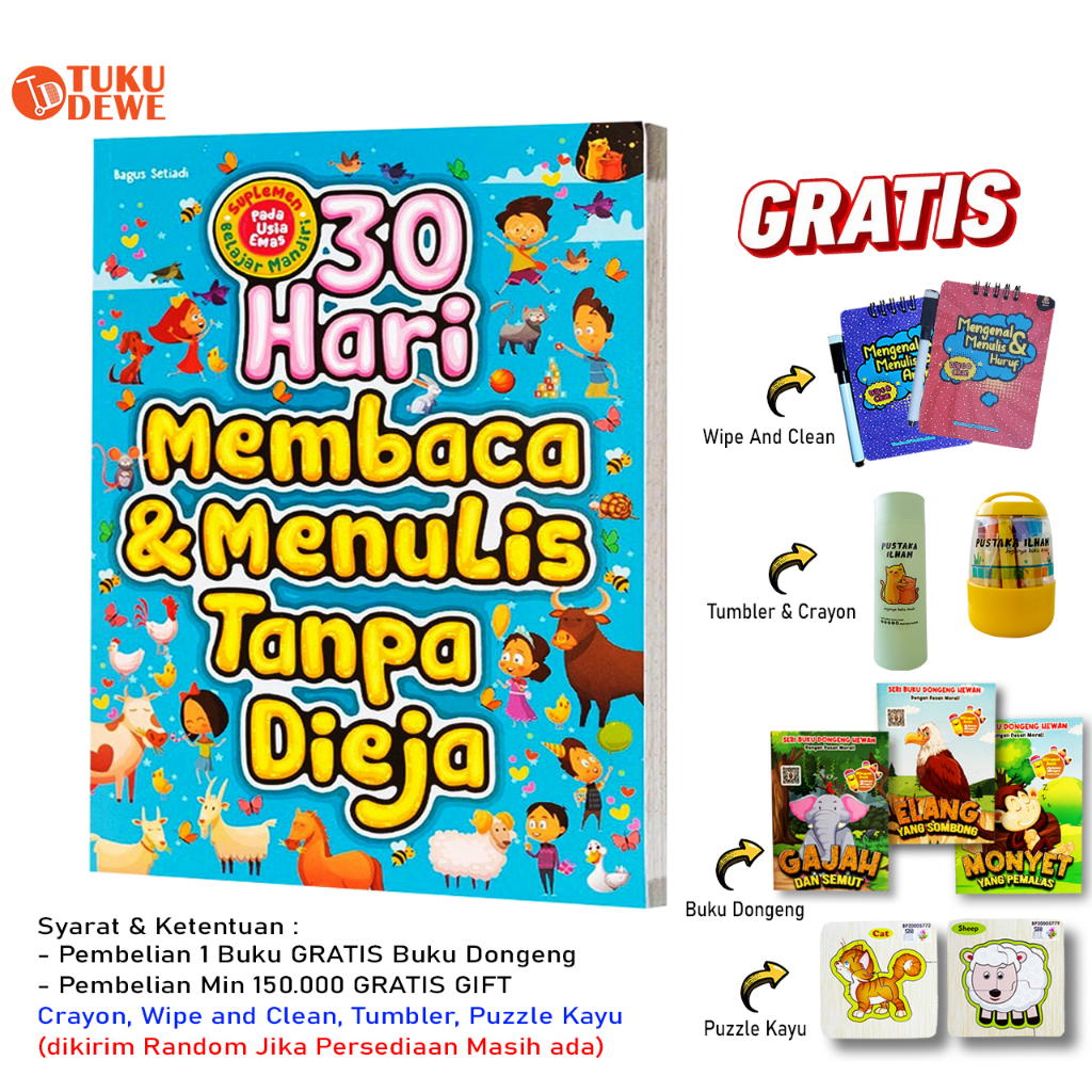 Jual Buku Anak Tk Paud Belajar Membaca Menulis - 30 Hari Membaca Dan ...