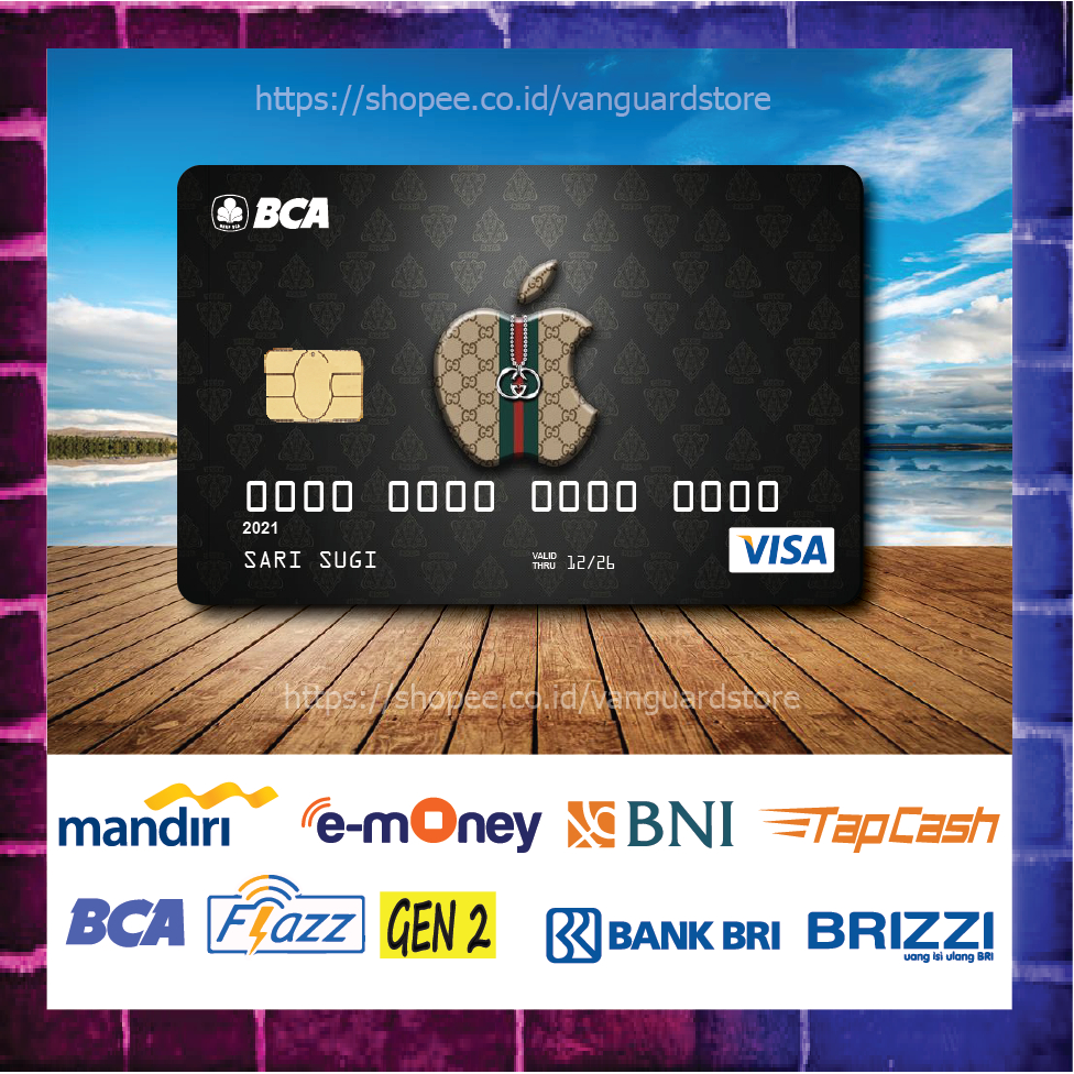 KARTU E MONEY E TOLL KARTU BCA GUCCI VISA CARD DEBIT CREDIT EMONEY MANDIRI FLAZZ BCA BNI TAPCASH BRIZZI BRI - 1 SISI