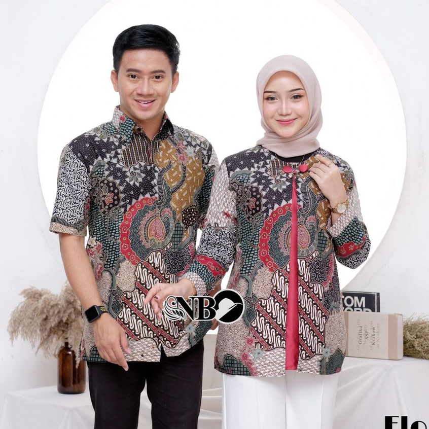 Batik Couple Modern Atasan Blouse Batik Kerja Kantor Wanita