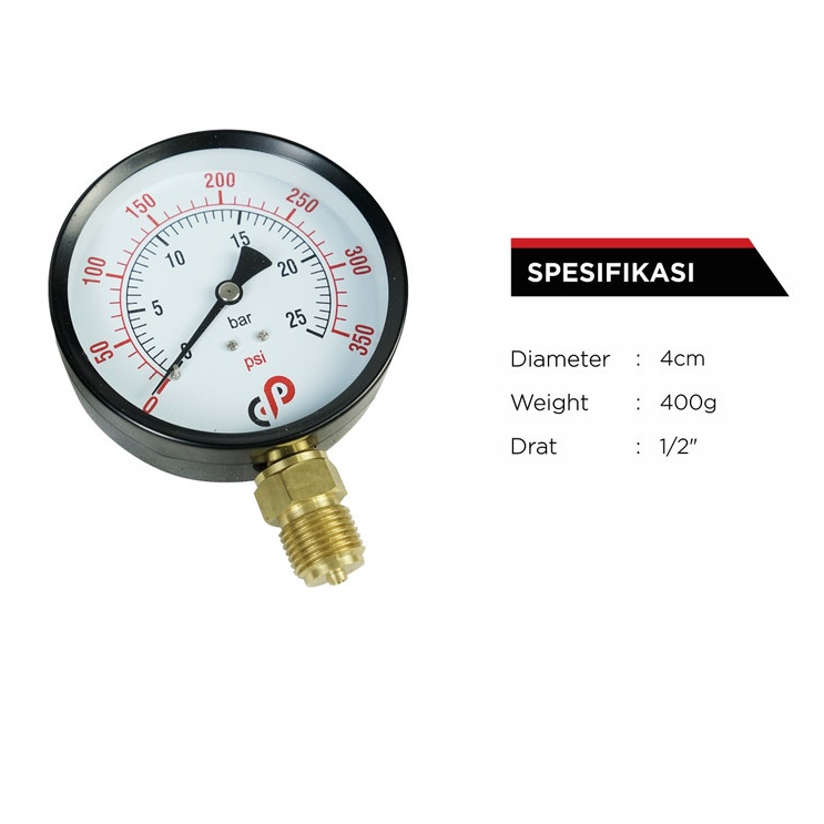 Dry Pressure Gauge (Size : 10, 16, 25 , 40, 60 KG) ( Drat 1/2&quot;)