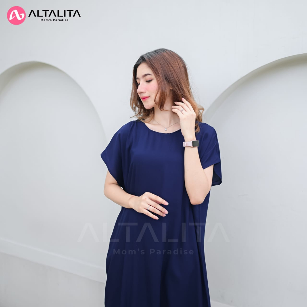 Altalita - Daster Polos Jumbo LD 120 Bahan Rayon Premium | Daster Viral Polos Kekinian Rempel Bawah | Daster Polos Panjang Selutut Non Busui