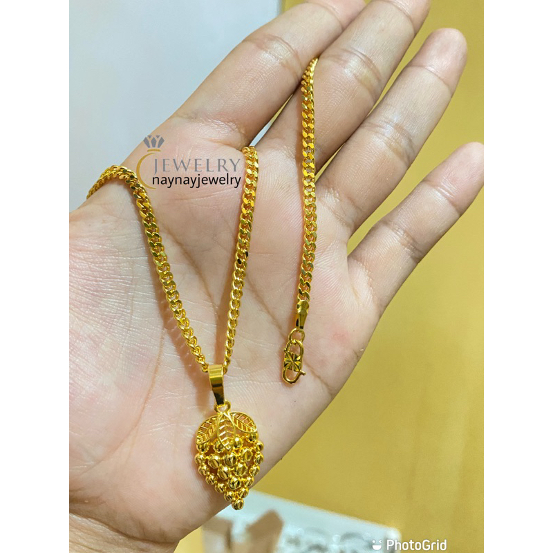 Kalung koin lempis anggur sedang 45cm / lapis emas 24k