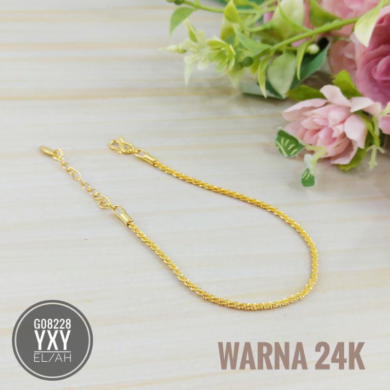 Gelang yaxiya warna 24k gold G08228