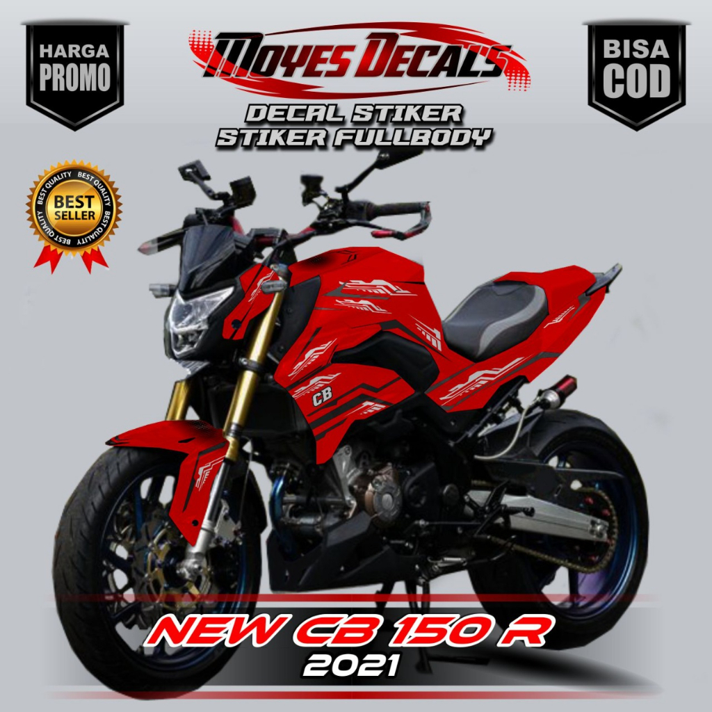 ⭐⭐⭐⭐⭐BISA COD Decal Stiker New CB 150R 2021 Full Body Motif Racing Warna Merah