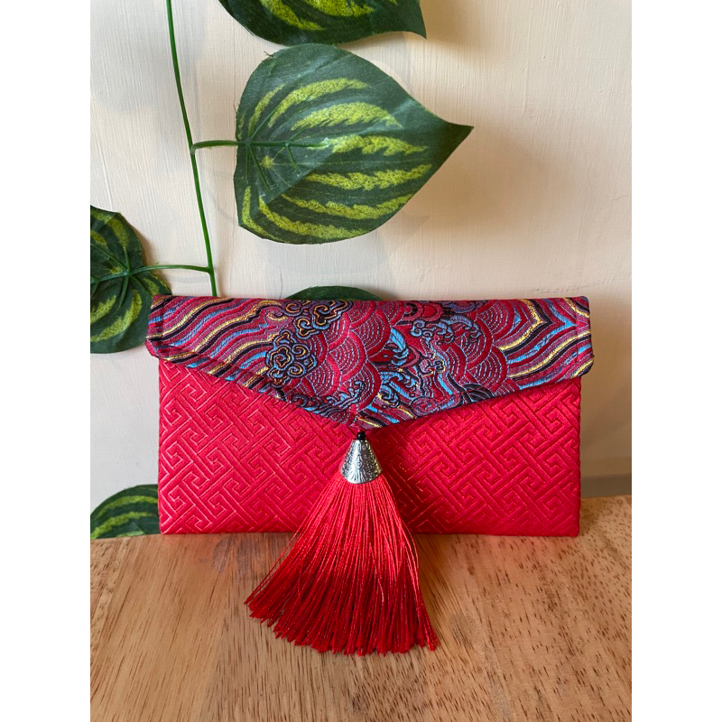 

angpao papa mama angpao kain premium dengan bordiran timbul dan mengkilap/ Angpao Sangjit Wedding engagement lamaran kawinan hong bao shuang xi red envelope