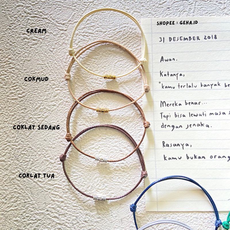 (BELI 5 GRATIS 1 ) Gelang pipe silver | Gelang cocok untuk couple pasangan