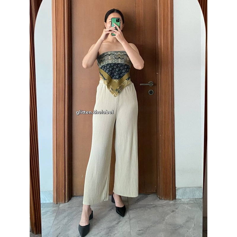 CUTBRAY KULOT plisket LIDI / Celana Panjang Kulot Plisket lidi / Celana Cutbray / Kulot Cutbray / Pleats Pants Bell Bottoms