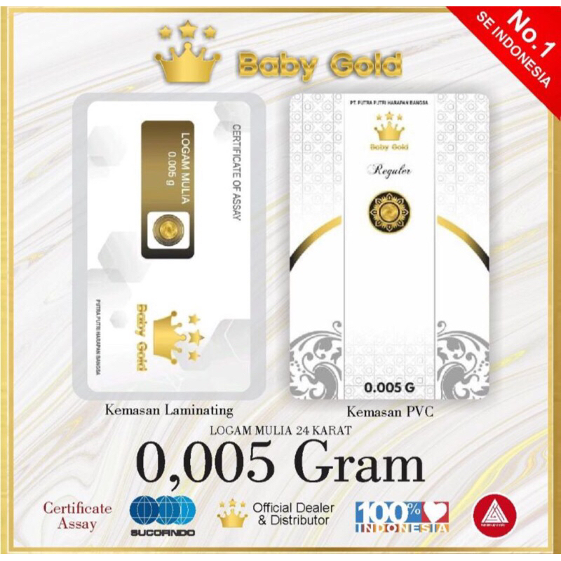 Emas Mini Baby Gold 0,005 gram Original