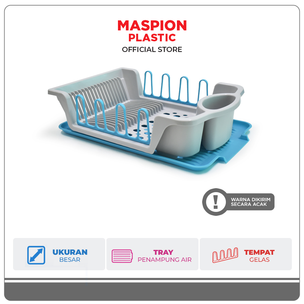 Maspion Rak Pengering Piring dan Gelas Plastik Steady Dish Drainer